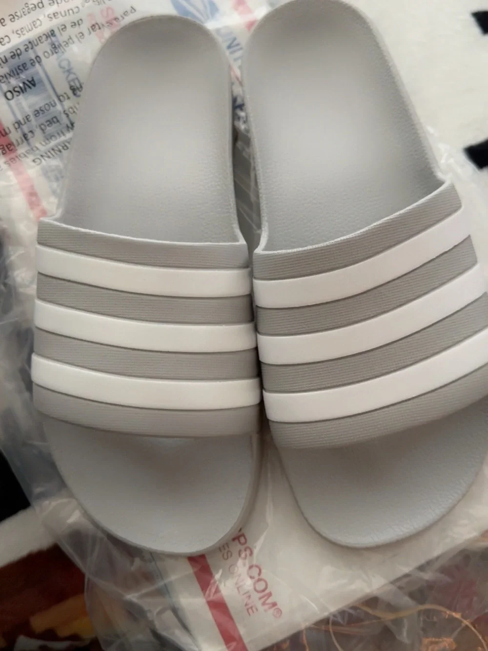 Adidas Comfort Slide Sandals Gray/White Men’s Size 10